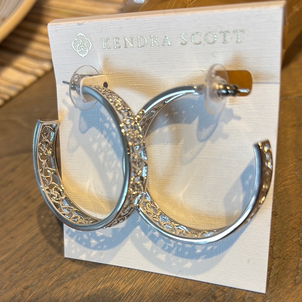 Kendra Scott large Silver Kelly Hoop Earrings